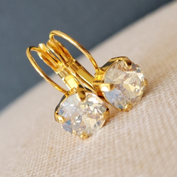 Austrian Crystal Earrings in Gold - Picture 4 of 8